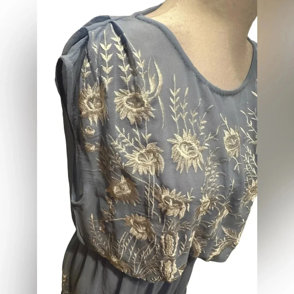 Free People embroidered light blue dress size S - Picture 8 of 12